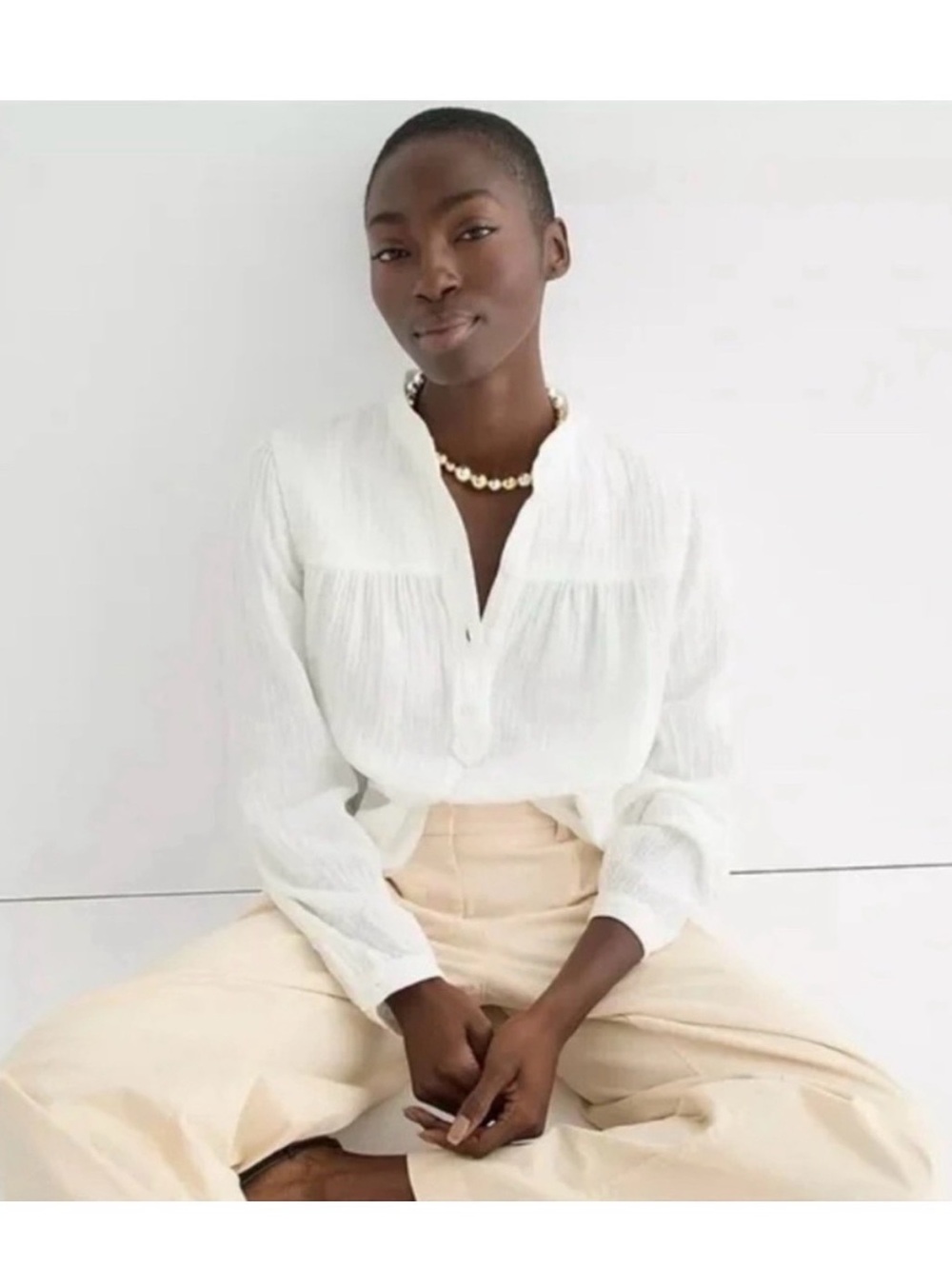 J. Crew Fresco Top in Soft White Cotton Gauze - NWT